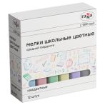 Мелки школьные цветные Гамма, 12шт., средней твердости, квадратные, картонная коробка Мелки школьные цветные Гамма, 12шт., средней твердости, квадратные, картонная коробка