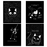 Тетрадь 48л., А5, клетка BG "Черный кот", матовая ламинация, выборочный лак