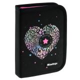 Пенал 1 отделение, 200*140*40 мм, Berlingo "Beauty", 2 дополнительные откидные секции, полиэстер