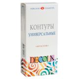 Контуры акриловые универсальные Decola, 03 цвета, металлик, 18мл, картон