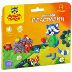 Пластилин Мульти-Пульти "Енот в лесу", 08 цветов, 120г, восковой, со стеком, картон