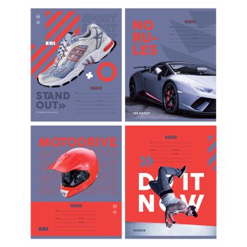 Тетрадь 12л., узкая линия BG 