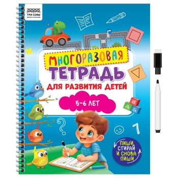 Многоразовая тетрадь для развития детей А4 ТРИ СОВЫ 