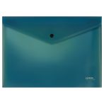 Папка-конверт на кнопке СТАММ "Хамелеон" А4, 180мкм, пластик, непрозрачная, зеленый хамелеон