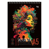 Скетчбук 20л., А5 BG "Стильная девушка", на гребне, черный блок, 120г/м2 Скетчбук 20л., А5 BG "Стильная девушка", на гребне, черный блок, 120г/м2