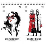 Скетчбук 40л.,105*195, BG "Мода", на гребне, 120г/м2