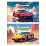 Альбом для рисования 08л., А4, на скрепке BG "Тачки", эконом