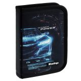 Пенал 1 отделение, 200*140*40 мм, Berlingo "Ultimate power", 2 дополнительные откидные секции, полиэстер