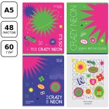 Тетрадь 48л., А5, клетка BG "Неон", неоновая краска