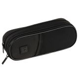 Пенал мягкий 2 отделения, 220*80*50 мм, Berlingo "Black", внутренний органайзер, полиэстер