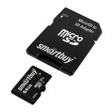 Карта памяти SmartBuy MicroSDXC 64GB UHS-1, Class 10, скорость чтения 95Мб/сек, для видеонаблюдения (с адаптером SD) Карта памяти SmartBuy MicroSDXC 64GB UHS-1, Class 10, скорость чтения 95Мб/сек, для видеонаблюдения (с адаптером SD)